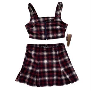 NWT Almost Famous Two Piece Skirt Set school girl